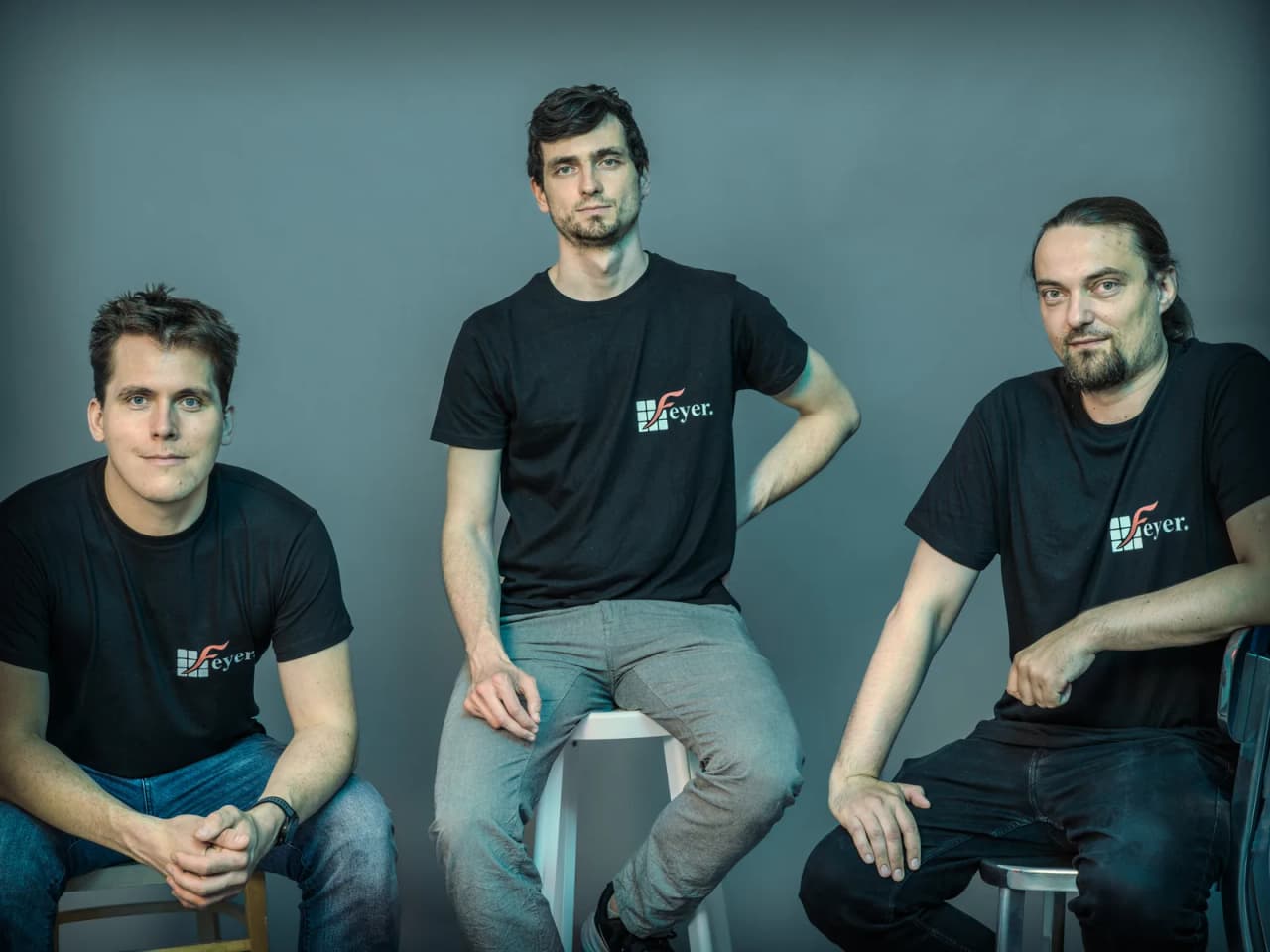The founders of Feyer: Jonathan Klimesch, Sören Arlt, and Prof. Mario Krenn.